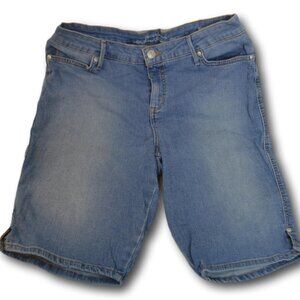 Gloria Vanderbilt All Around Slimming Effect Bermuda Shorts, Blue Denim, 12